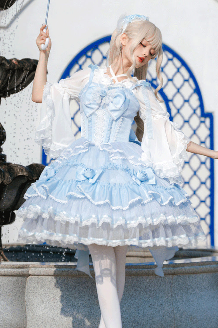Lolita Jumper Skirt - Moonlight Mirror, 2 Colors, Ruffled, Layered, Sweet Style - main product image