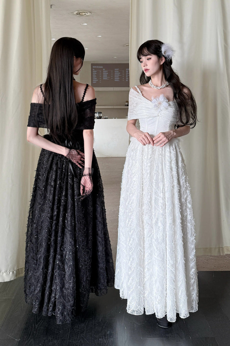 Lolita Jumper Skirt - Moonlight, White, Embroidered, Gothic Style, Bow Detail - additional product view 4
