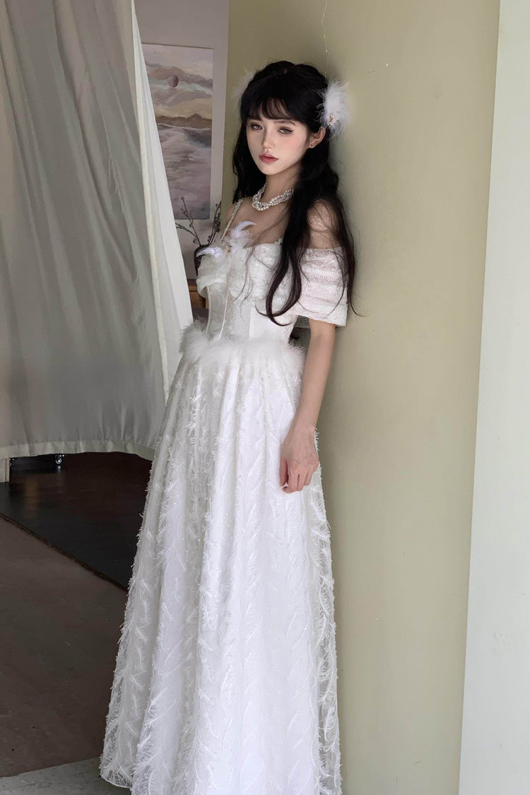 Lolita Jumper Skirt - Moonlight, White, Embroidered, Gothic Style, Bow Detail - additional product view 8