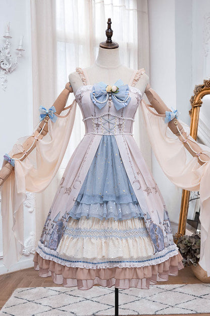 Lolita Jumper Skirt - Multi-color Cardigan, Multi-Color, Sweet Style, Bow Detail, Ruffled - additional product view 4