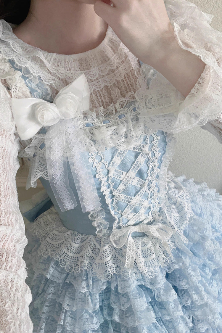 Lolita Jumper Skirt - Multi-layer, 2 Colors, Layered, Sweet Style, Bow Detail - additional product view 2