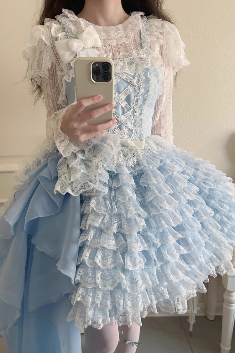 Lolita Jumper Skirt - Multi-layer, 2 Colors, Layered, Sweet Style, Bow Detail - additional product view 5