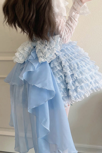 Lolita Jumper Skirt - Multi-layer, 2 Colors, Layered, Sweet Style, Bow Detail - additional product view 6
