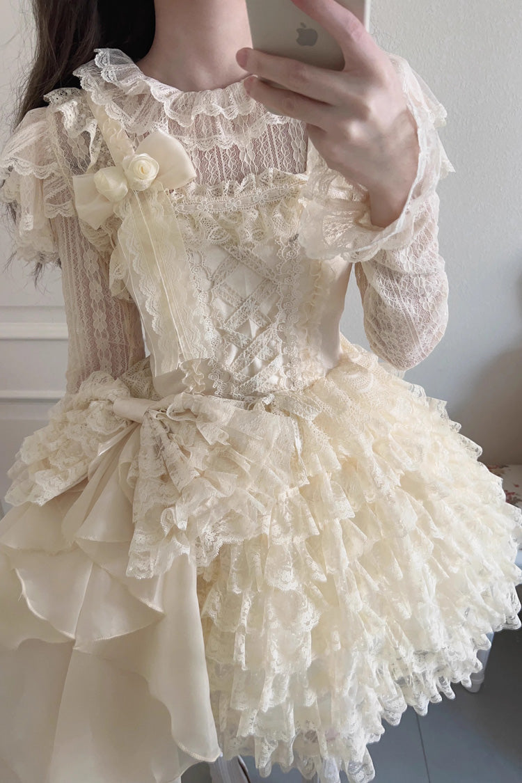 Lolita Jumper Skirt - Multi-layer, 2 Colors, Layered, Sweet Style, Bow Detail - additional product view 7