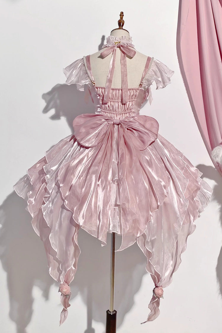 Lolita Jumper Skirt - Multi-layer, Pink, Bow Detail, Ruffled, Sweet Style - additional product view 7