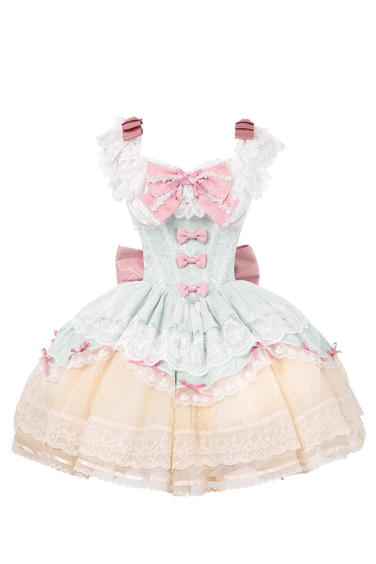 Lolita Jumper Skirt - Parfait Romance, Green, Ruffled, Sweet Style, Ballet-Inspired Style - additional product view 3