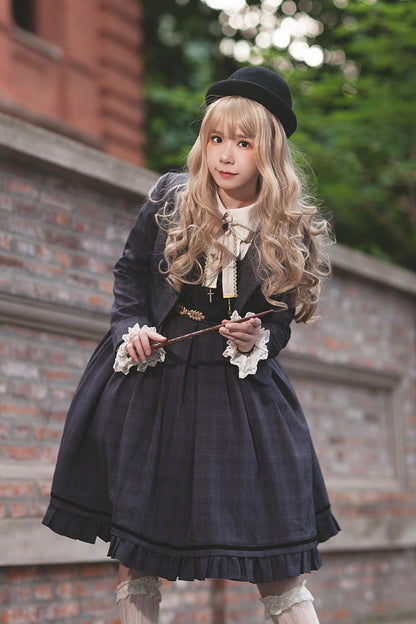 Lolita Jumper Skirt - Princess Lost In The Fog, 2 Colors, Classic Style, Ruffled - additional product view 7