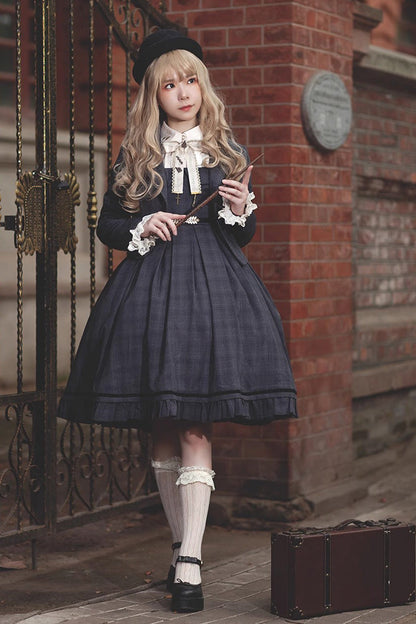 Lolita Jumper Skirt - Princess Lost In The Fog, 2 Colors, Classic Style, Ruffled - main product image