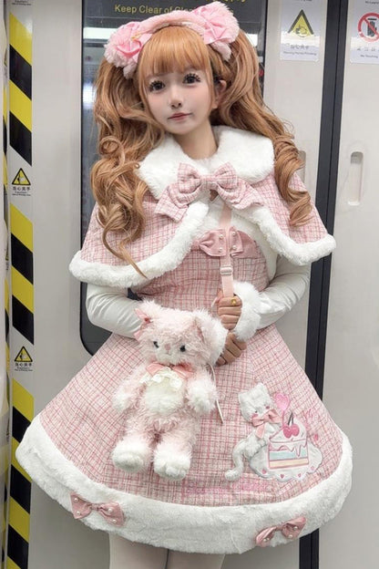 Lolita Jumper Skirt - Print, Pink, Bow Detail, Printed, Embroidered - main product image