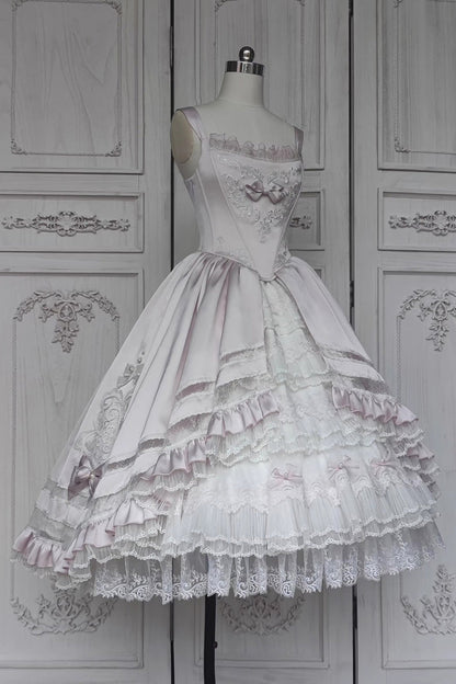Lolita Jumper Skirt - Promise Of The Rose, Pink, Square Collar, Layered, Sweet Style - additional product view 8