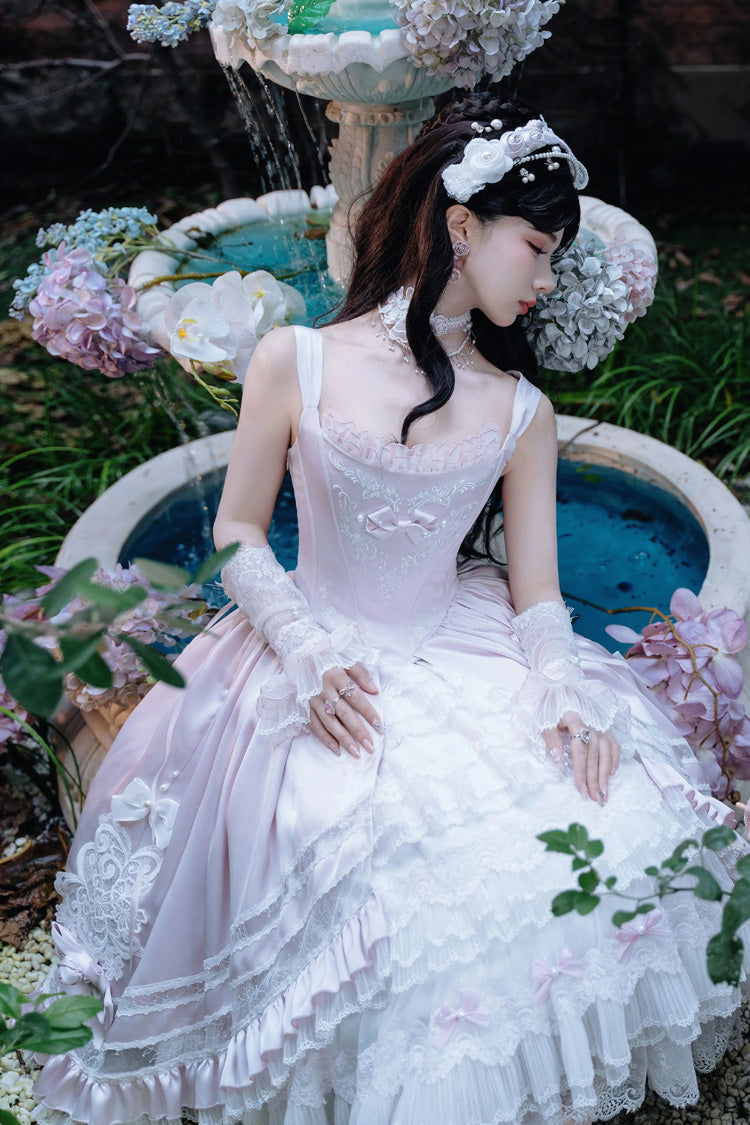 Lolita Jumper Skirt - Promise Of The Rose, Pink, Square Collar, Layered, Sweet Style - additional product view 11