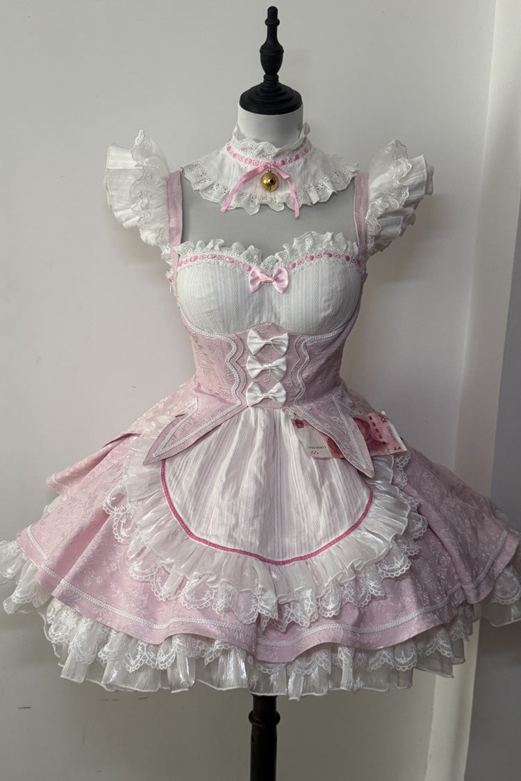 Lolita Jumper Skirt - Ram Rem, Pink, Sweet Style, Bow Detail, Ruffled - additional product view 2