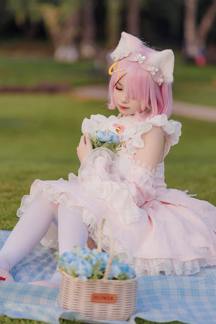 Lolita Jumper Skirt - Ram Rem, Pink, Sweet Style, Bow Detail, Ruffled - additional product view 3