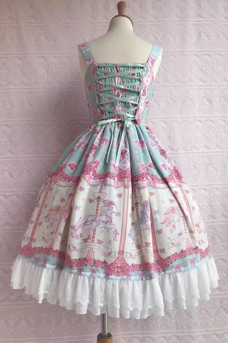 Lolita Jumper Skirt - Rose Trojan Print, 3 Colors, Printed, Sweet Style, Bow Detail - additional product view 7