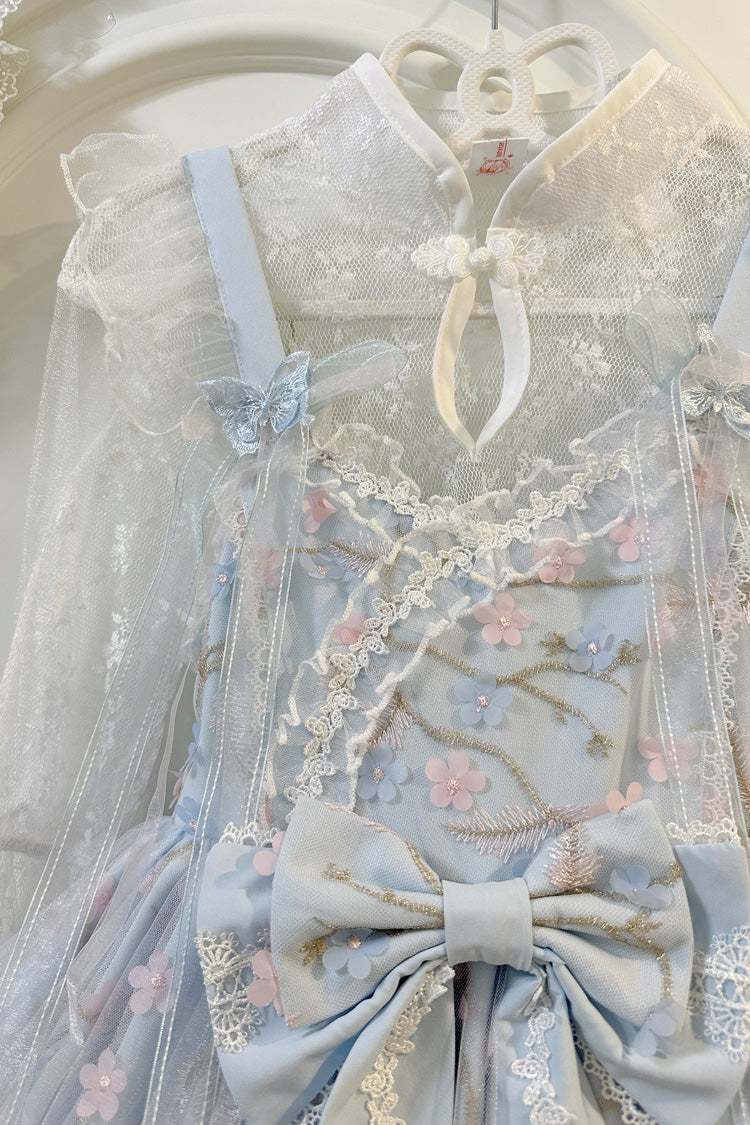 Lolita Jumper Skirt - Ruffle Embroidery Bowknot Lace, 2 Colors, Sweet Style, Bow Detail - additional product view 5