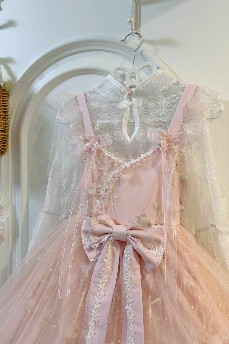 Lolita Jumper Skirt - Ruffle Embroidery Bowknot Lace, 2 Colors, Sweet Style, Bow Detail - additional product view 8