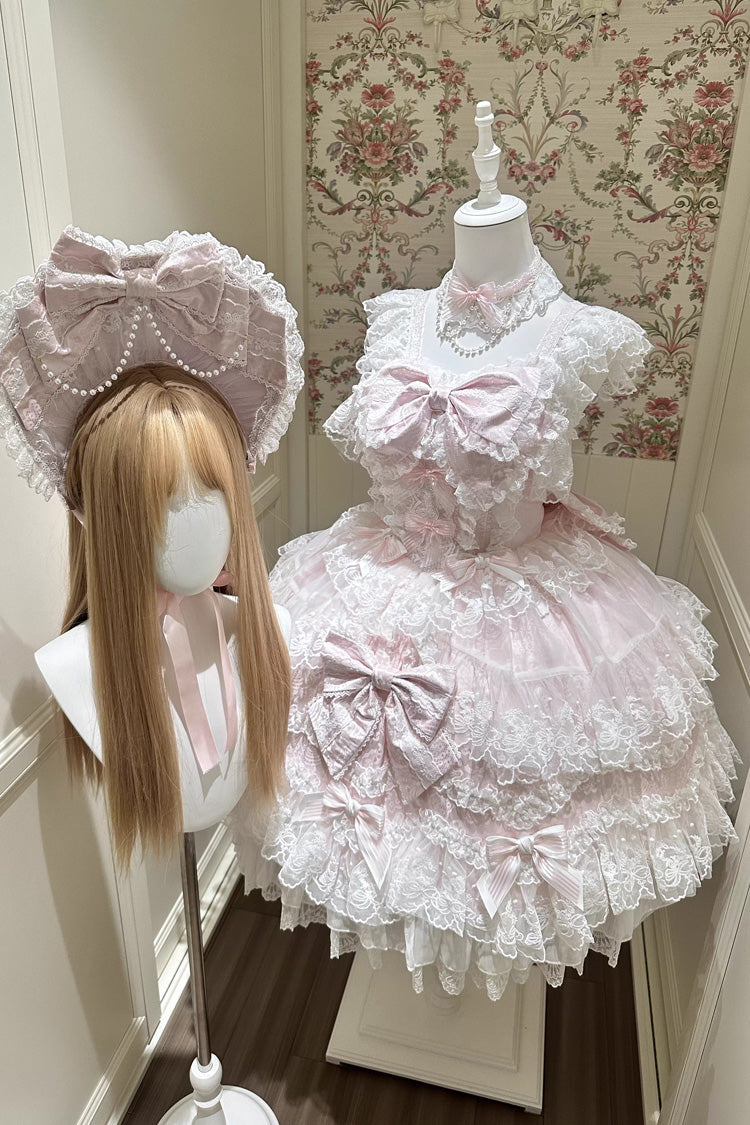 Lolita Jumper Skirt - Sakura Dream Romance, Pink, Layered, Sweet Style, Bow Detail - additional product view 9
