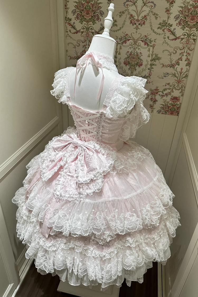 Lolita Jumper Skirt - Sakura Dream Romance, Pink, Layered, Sweet Style, Bow Detail - additional product view 11