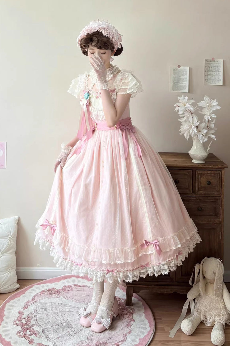 Lolita Jumper Skirt - Sakura’s Spring Resonance, Pink, Long Version, Long Length - additional product view 3