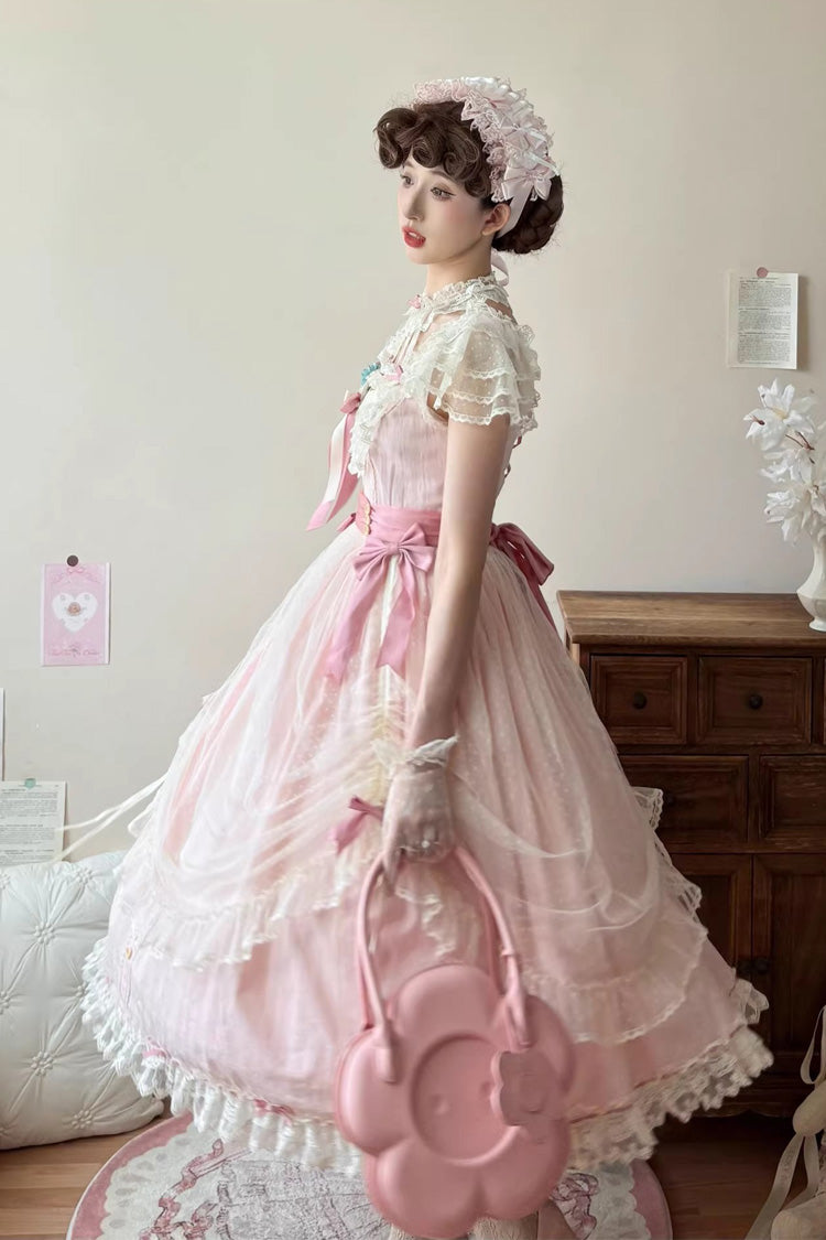 Lolita Jumper Skirt - Sakura’s Spring Resonance, Pink, Long Version, Long Length - additional product view 5