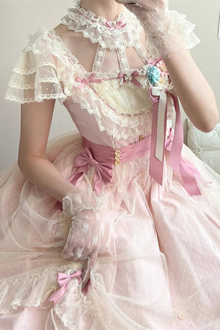 Lolita Jumper Skirt - Sakura’s Spring Resonance, Pink, Long Version, Long Length - additional product view 7
