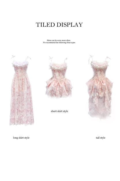 Lolita Jumper Skirt - Sakura Trio, Pink, Ruffled, Layered, Sweet Style - additional product view 4