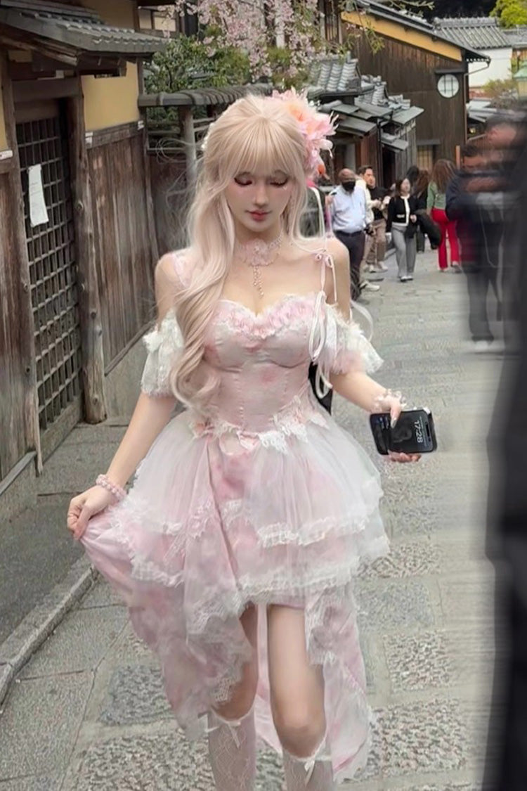 Lolita Jumper Skirt - Sakura Trio, Pink, Ruffled, Layered, Sweet Style - additional product view 10