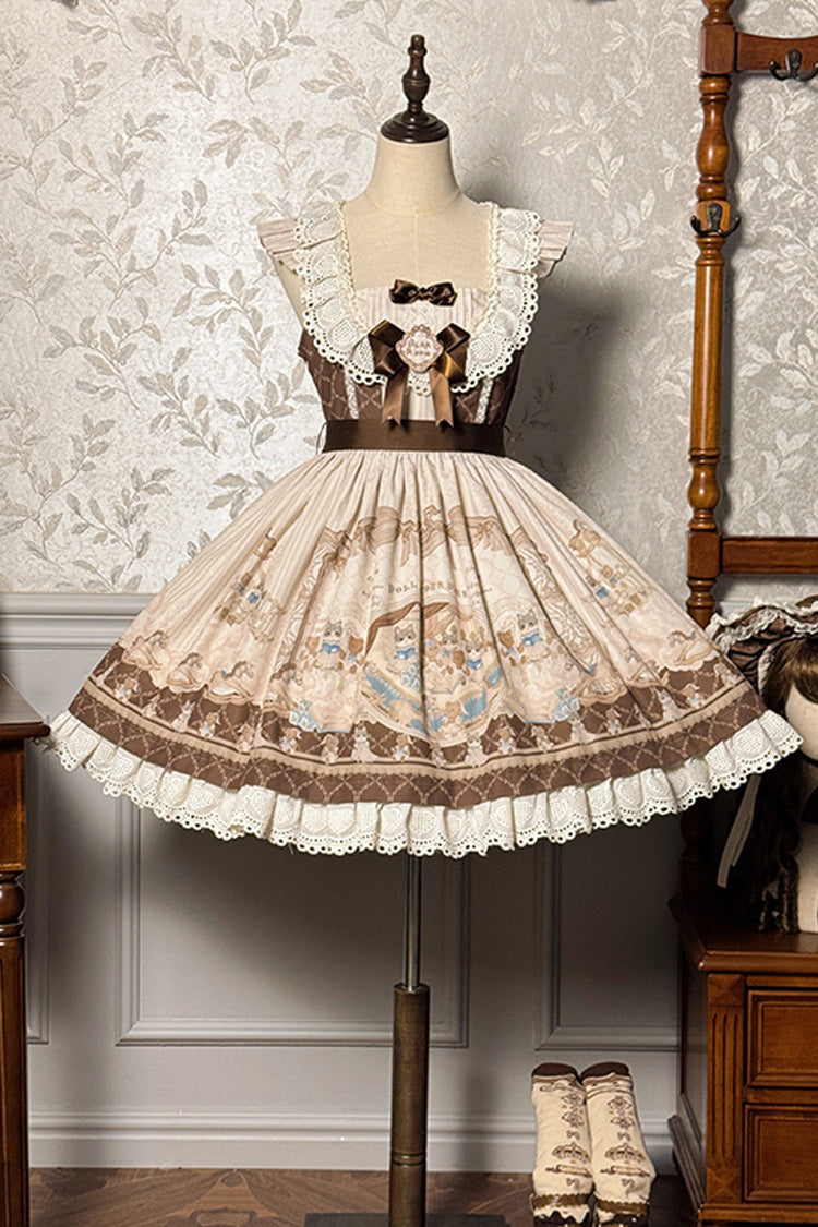 Lolita Jumper Skirt - Sea Salt Fairy Tale Doll, 2 Colors, Sweet Style, Bow Detail, Ruffled - additional product view 3