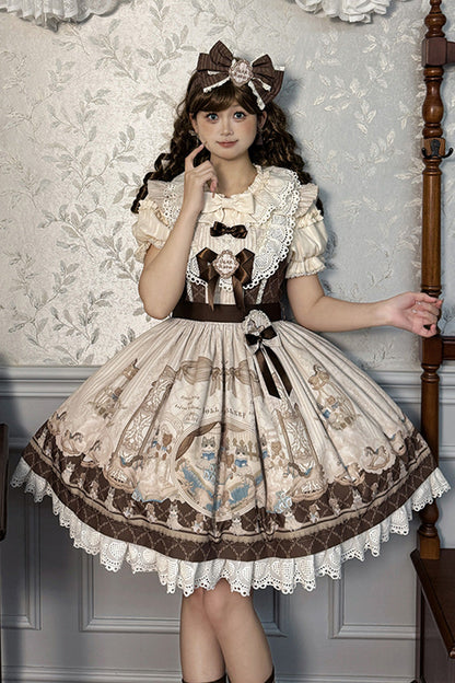 Lolita Jumper Skirt - Sea Salt Fairy Tale Doll, 2 Colors, Sweet Style, Bow Detail, Ruffled - additional product view 5