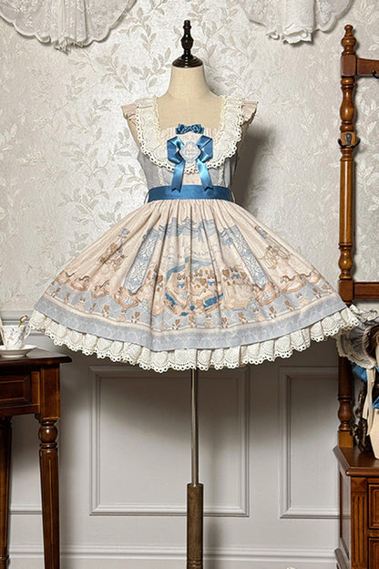 Lolita Jumper Skirt - Sea Salt Fairy Tale Doll, 2 Colors, Sweet Style, Bow Detail, Ruffled - additional product view 7