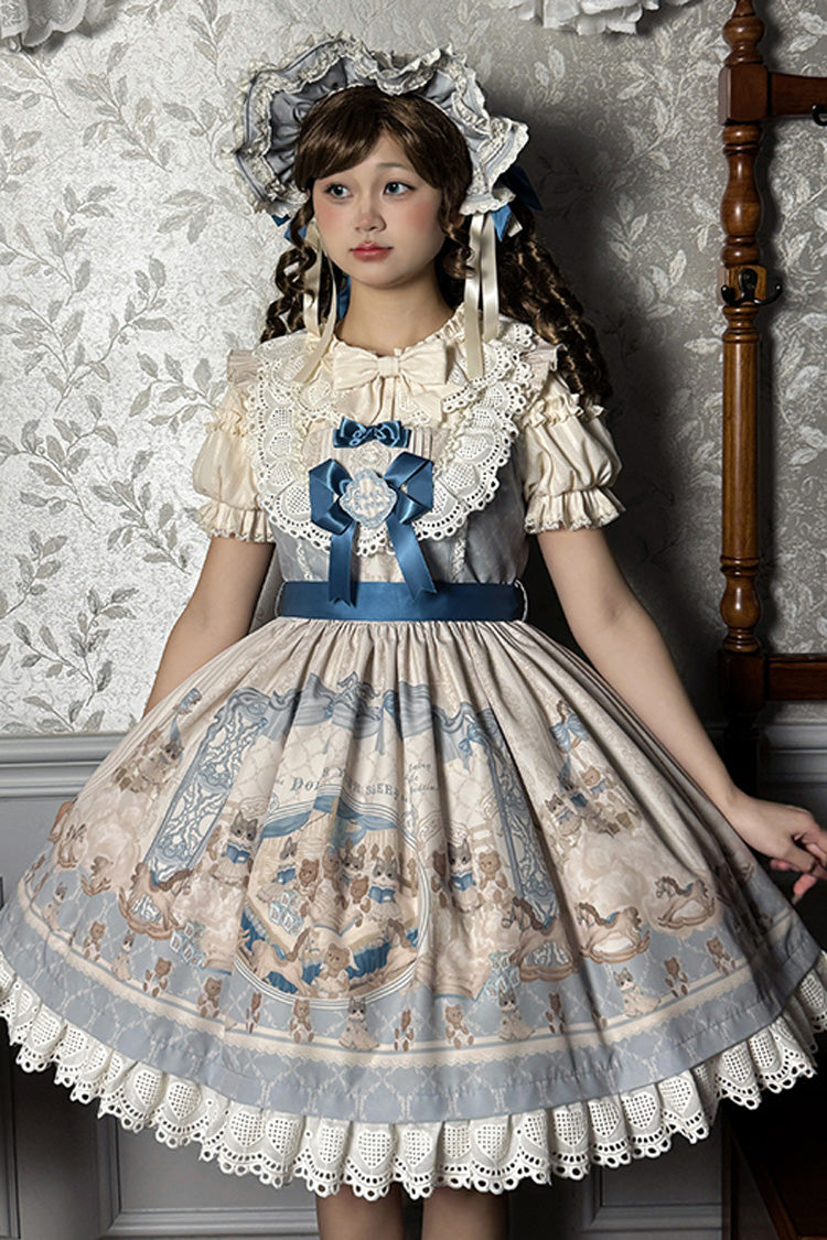 Lolita Jumper Skirt - Sea Salt Fairy Tale Doll, 2 Colors, Sweet Style, Bow Detail, Ruffled - additional product view 10
