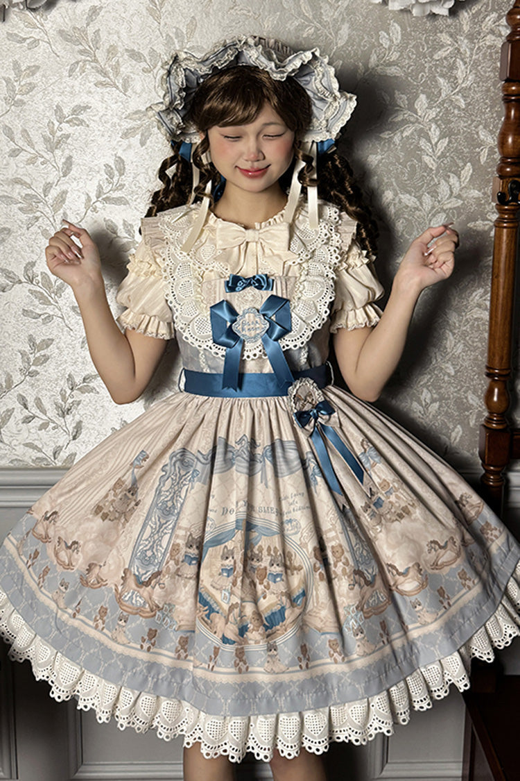 Lolita Jumper Skirt - Sea Salt Fairy Tale Doll, 2 Colors, Sweet Style, Bow Detail, Ruffled - additional product view 11