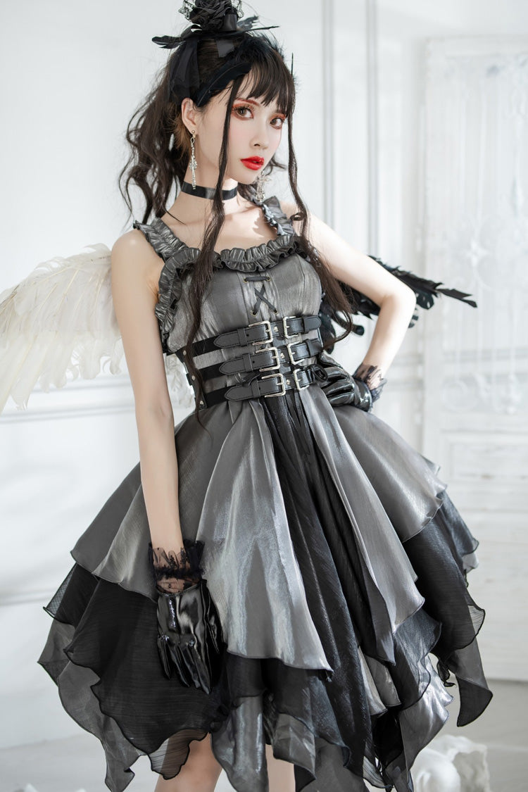 Lolita Jumper Skirt - Seven Deadly Sins: Lust, 2 Colors, Gothic Style, Layered - additional product view 2
