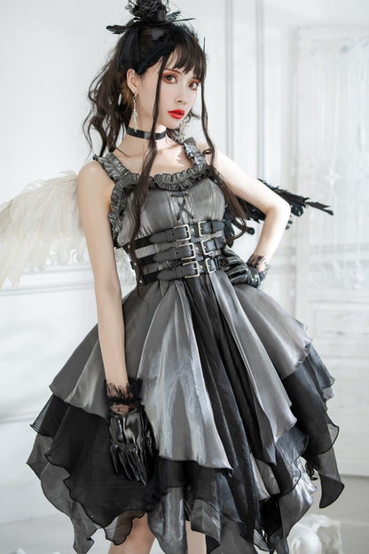 Lolita Jumper Skirt - Seven Deadly Sins: Lust, 2 Colors, Gothic Style, Layered - additional product view 2