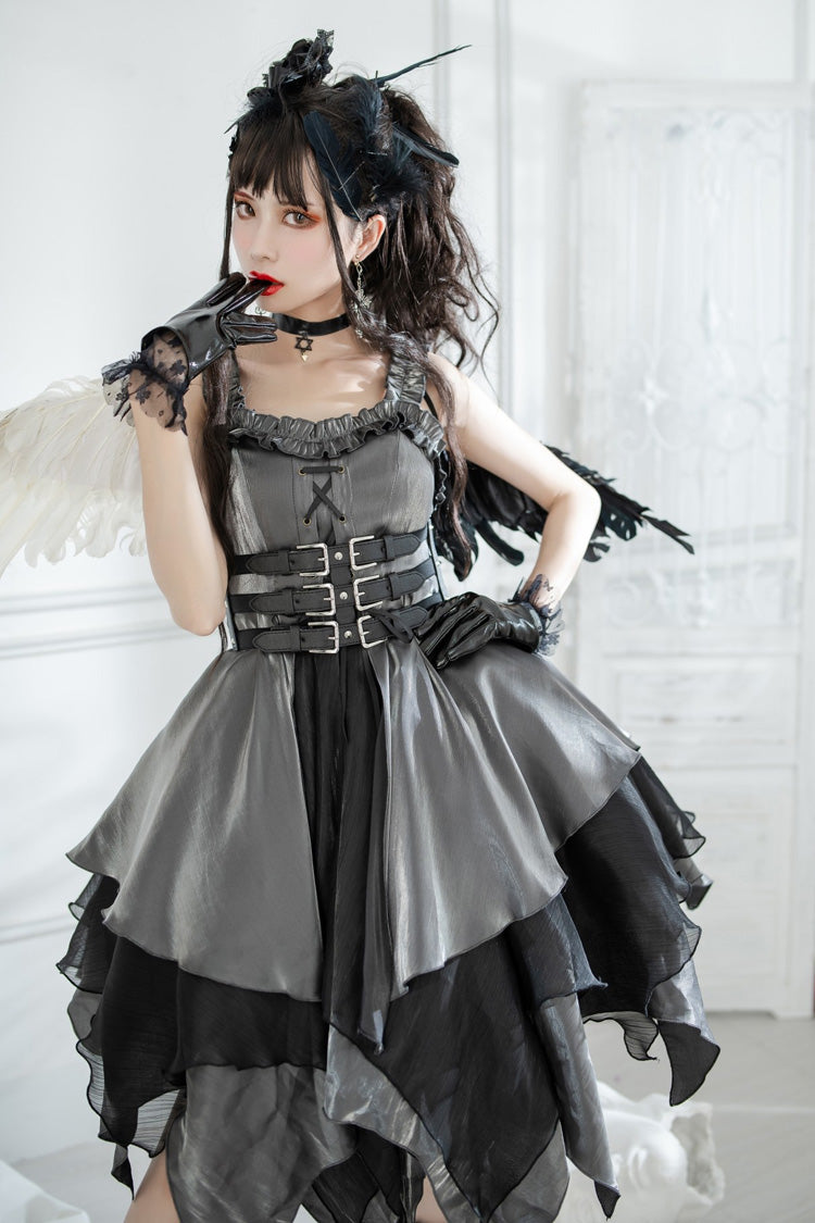 Lolita Jumper Skirt - Seven Deadly Sins: Lust, 2 Colors, Gothic Style, Layered - additional product view 3