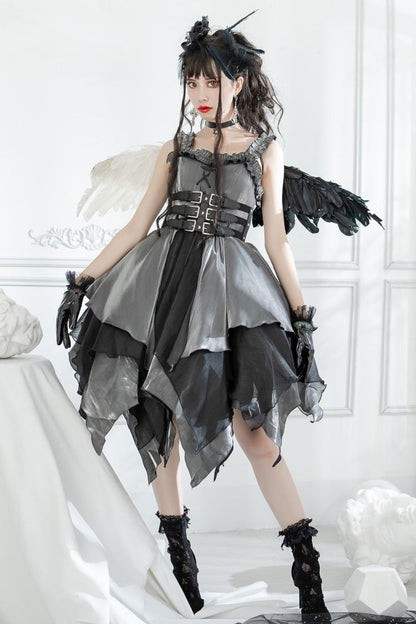 Lolita Jumper Skirt - Seven Deadly Sins: Lust, 2 Colors, Gothic Style, Layered - additional product view 4