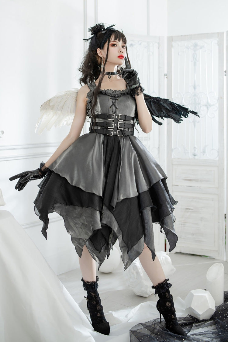 Lolita Jumper Skirt - Seven Deadly Sins: Lust, 2 Colors, Gothic Style, Layered - additional product view 6