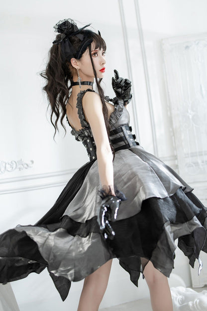 Lolita Jumper Skirt - Seven Deadly Sins: Lust, 2 Colors, Gothic Style, Layered - additional product view 9