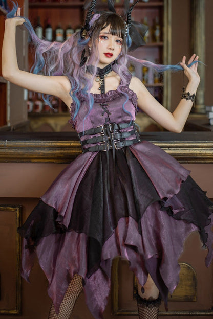 Lolita Jumper Skirt - Seven Deadly Sins: Lust, Purple, Layered, Gothic Style - additional product view 4