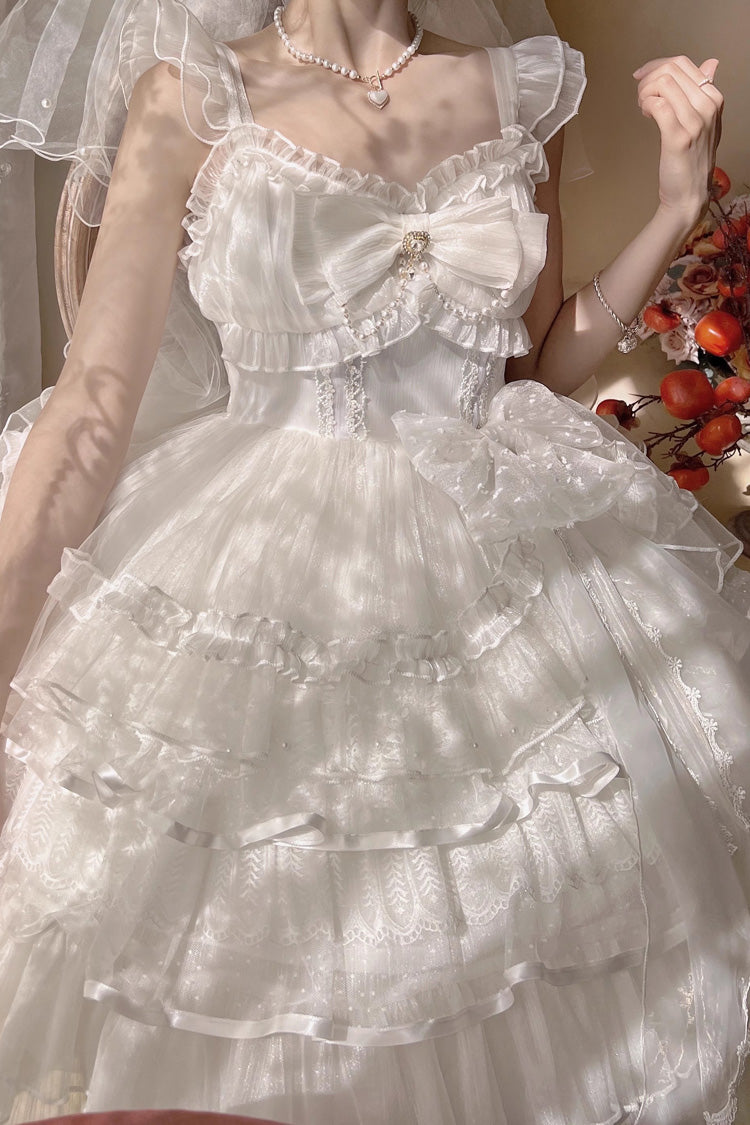 Lolita Jumper Skirt - Solid Color Multi-layer Ruffle, 2 Colors, Sweet Style, Ruffled - additional product view 3