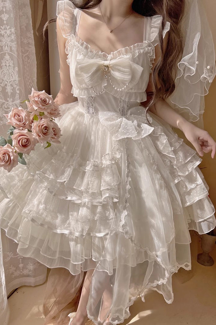 Lolita Jumper Skirt - Solid Color Multi-layer Ruffle, 2 Colors, Sweet Style, Ruffled - main product image