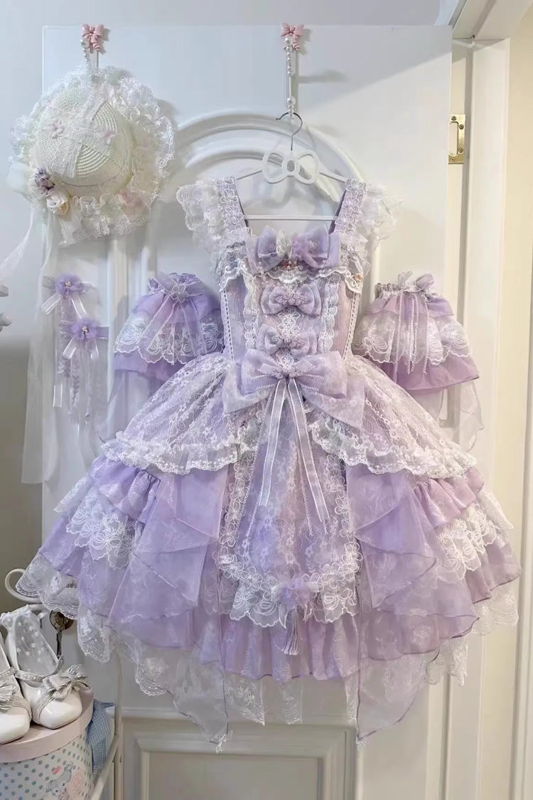 Lolita Jumper Skirt - Spring Waters Reflecting Pear, Purple, Sweet Style, Bow Detail - additional product view 3