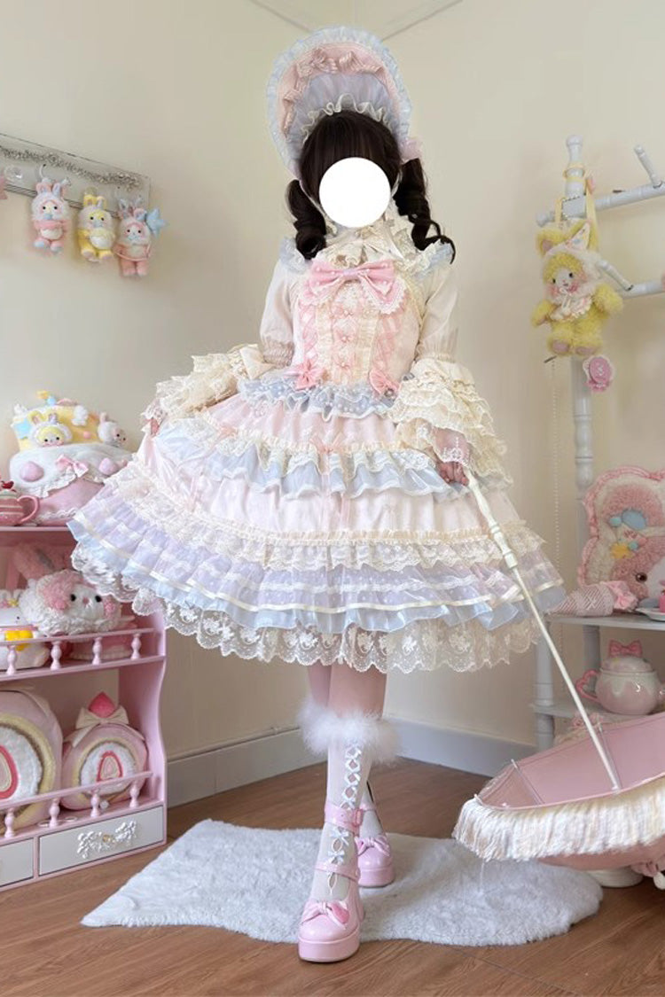 Lolita Jumper Skirt - Star Love Song, Pink, Sweet Style, Bow Detail, Lace Trim - additional product view 2