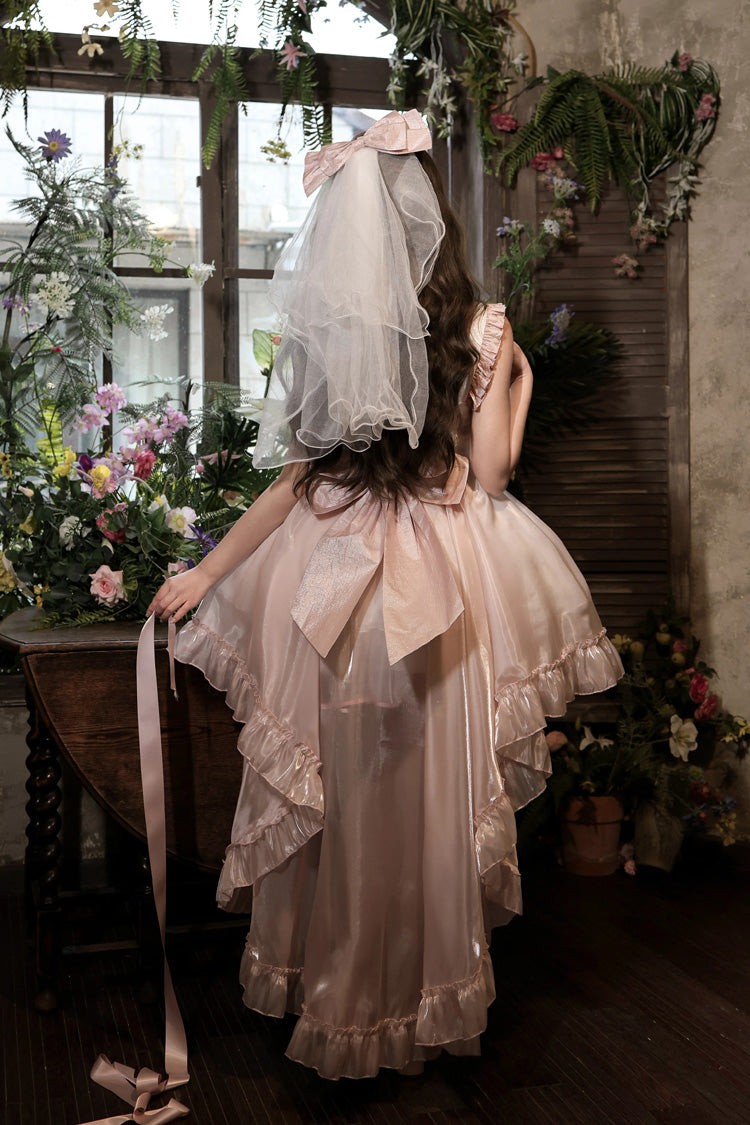 Lolita Jumper Skirt - Star Weaving Dream Language, Pink, Ruffled, Sweet Style, Bow Detail - additional product view 2