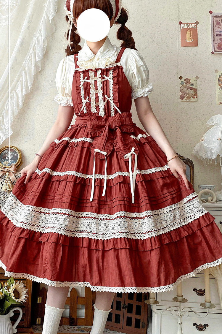 Lolita Jumper Skirt - Summer Flower Tea, 6 Colors, Sweet Style, Bow Detail, Lace Trim - additional product view 10
