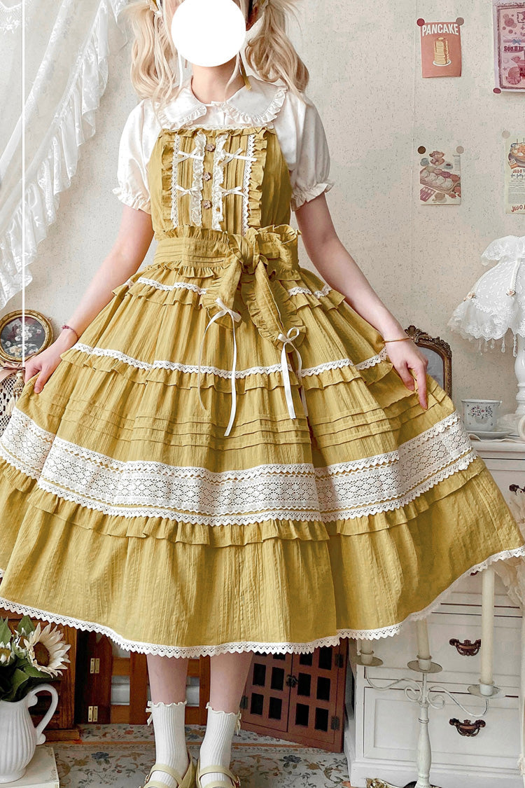 Lolita Jumper Skirt - Summer Flower Tea, 6 Colors, Sweet Style, Bow Detail, Lace Trim - additional product view 12