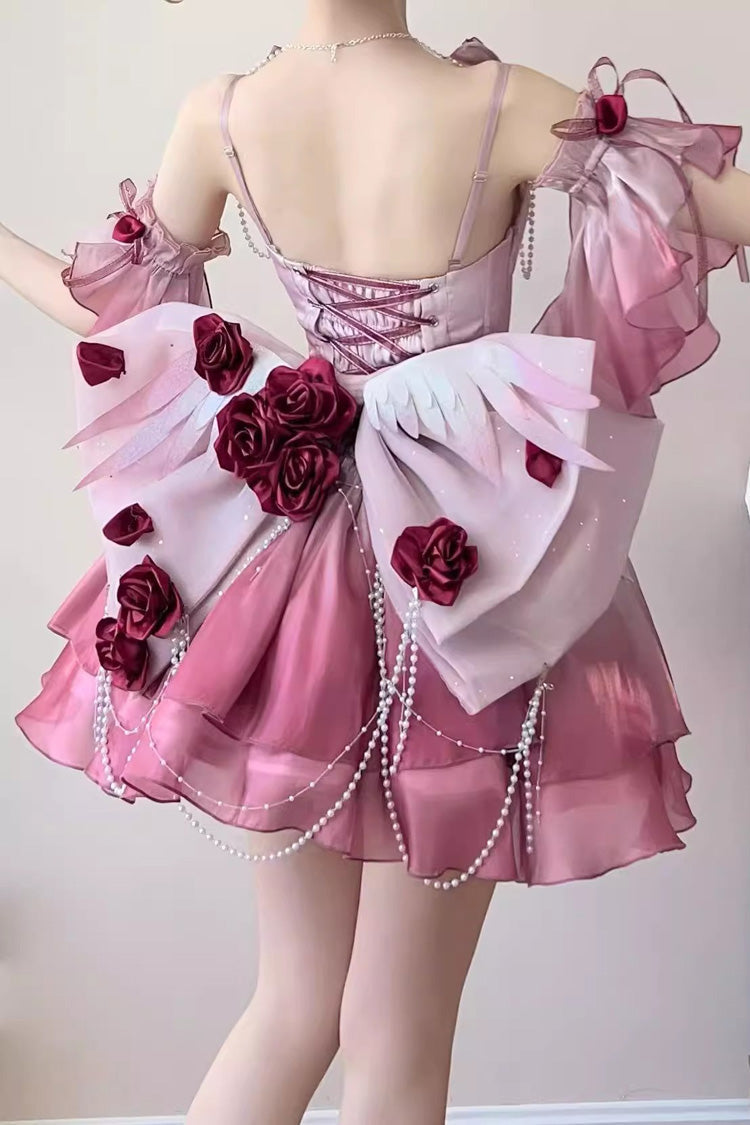 Lolita Jumper Skirt - Swan Wonderland, Red, Short Version, Short Length, Embroidered - additional product view 4