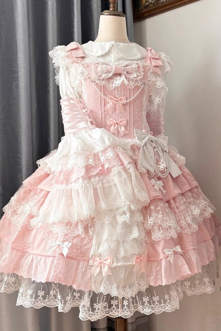 Lolita Jumper Skirt - Ten Miles Of Peach Blossoms, Pink, Embroidered, Layered, Sweet Style - additional product view 5