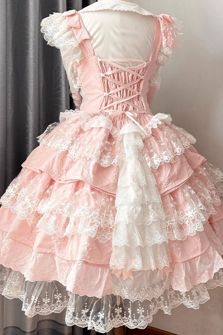 Lolita Jumper Skirt - Ten Miles Of Peach Blossoms, Pink, Embroidered, Layered, Sweet Style - additional product view 7
