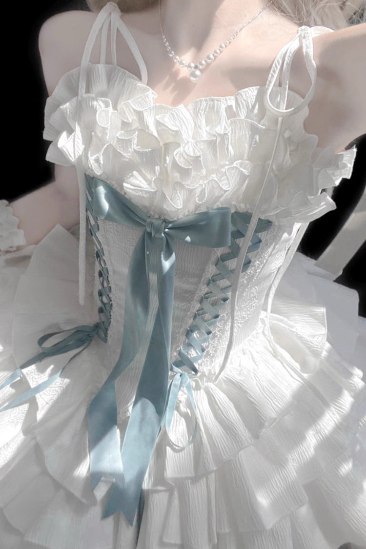 Lolita Jumper Skirt - Thousand Paper Cranes, 4 Colors, Layered, Lace-Up, Gothic Style - additional product view 7